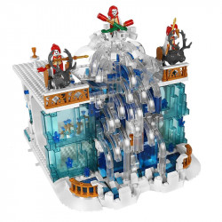 moc girl creative expert princess crystal falls castle bricks toy