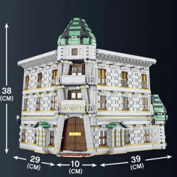 moc harry potter diagon alley magic bank bricks toys