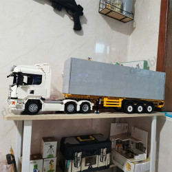 moc heavy container trailer truck bricks toys qc14