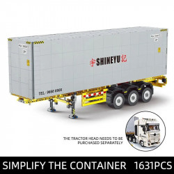 moc heavy container trailer truck bricks toys qc14