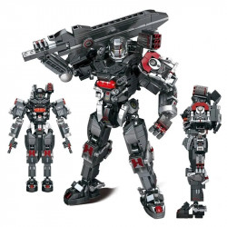 moc heavy duty mecha robot mu2 white shark bricks toy