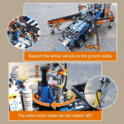 moc heavy-duty pneumatic concrete pump truck bricks toy