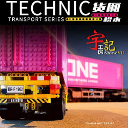 moc heavy trailer container bricks toys qc013