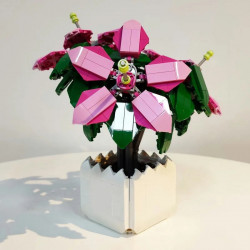 moc idea potted lyly azalea plant bricks kids toys