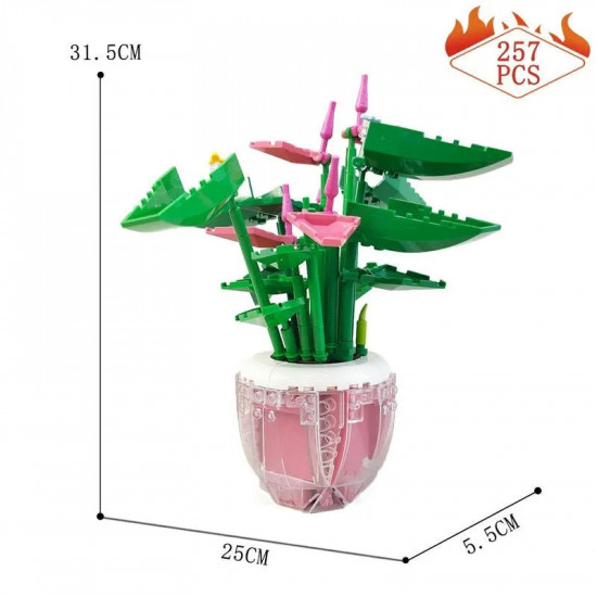 moc idea potted palm pink plants bricks kids toys moc idea potted palm pink plants bricks kids toys