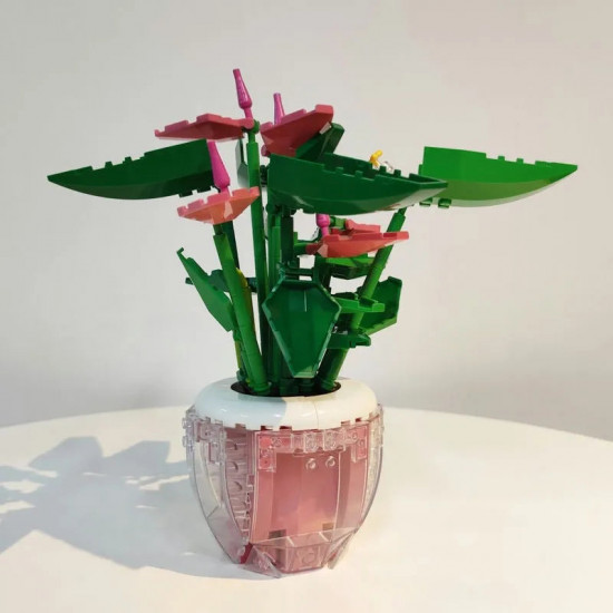moc idea potted palm pink plants bricks kids toys moc idea potted palm pink plants bricks kids toys