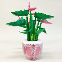 moc idea potted palm pink plants bricks kids toys