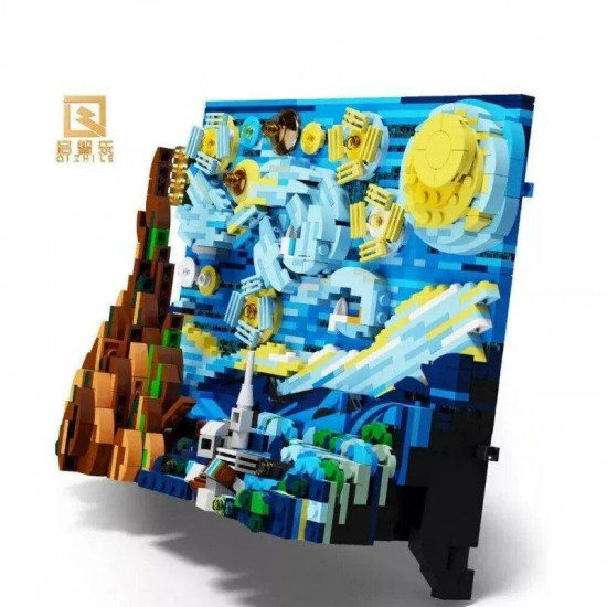 moc ideas art 3d starry night picture frame bricks kids toys moc ideas art 3d starry night picture frame bricks kids toys