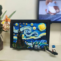moc ideas creator the starry night paint frame bricks toys