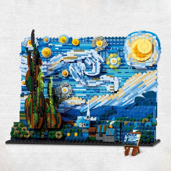 moc ideas famous paint starry night bricks toys dk3001 moc ideas famous paint starry night bricks toys dk3001