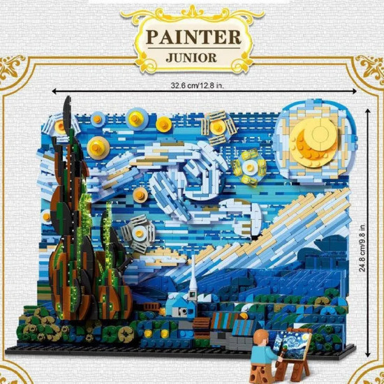 moc ideas famous paint starry night bricks toys dk3001 moc ideas famous paint starry night bricks toys dk3001