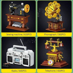 moc ideas retro phonograph mini bricks toy 00937