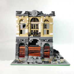 moc k126 experts ruin city bank apocalypse bricks toys
