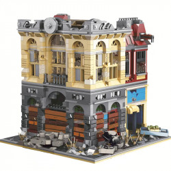 moc k126 experts ruin city bank apocalypse bricks toys