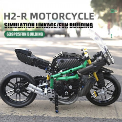 moc kawasaki h2r racing motorcycle bricks toy 23002