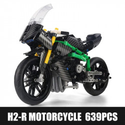 moc kawasaki h2r racing motorcycle bricks toy 23002