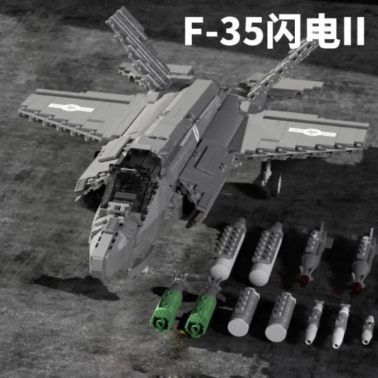 moc military aircraft f-35 lightning stealth jet bricks toy moc military aircraft f-35 lightning stealth jet bricks toy
