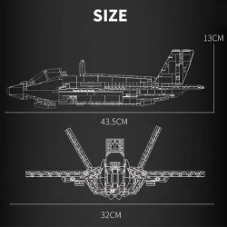 moc military aircraft f-35 lightning stealth jet bricks toy