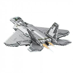 moc military aircraft f22 raptor fighter jet bricks toy