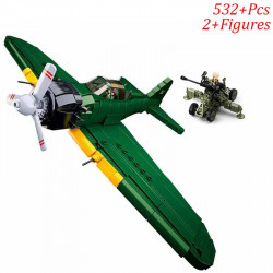 moc military aircraft ww2 m6m attack plane bricks toy