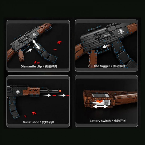 moc military ak47 assault rifle weapon bricks toy t2034 moc military ak47 assault rifle weapon bricks toy t2034