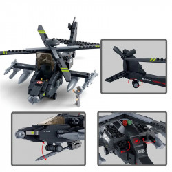 moc military armed us attack helicopter bricks toy