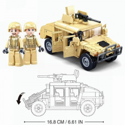 moc military armored humvee h1 off-road car bricks toy