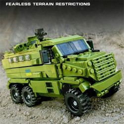 moc military armored transport truck bricks toy