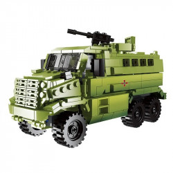 moc military armored transport truck bricks toy