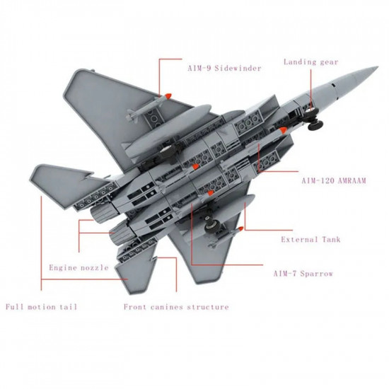 moc military f-15 eagle fighter plane bricks kids toys moc military f-15 eagle fighter plane bricks kids toys