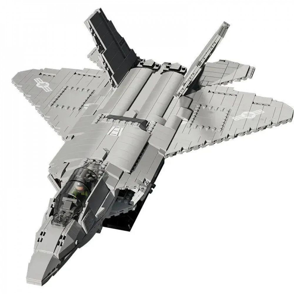 moc military f-22 raptor stealth aircraft bricks toy - moc-military-f ...
