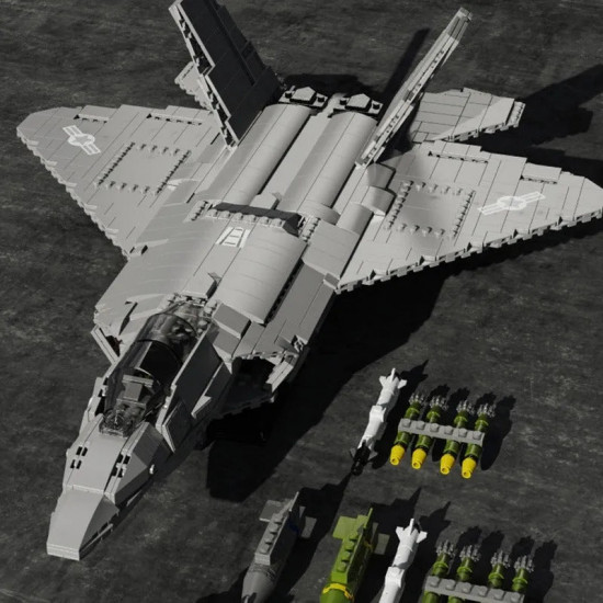 moc military f-22 raptor stealth aircraft bricks toy moc military f-22 raptor stealth aircraft bricks toy