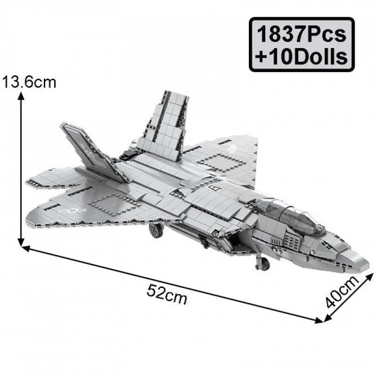 moc military f-22 raptor stealth aircraft bricks toy moc military f-22 raptor stealth aircraft bricks toy
