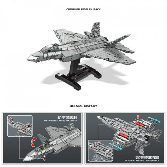 moc military f-35 aircraft lightning fighter jet bricks toy moc military f-35 aircraft lightning fighter jet bricks toy