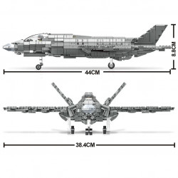 moc military f-35 aircraft lightning fighter jet bricks toy