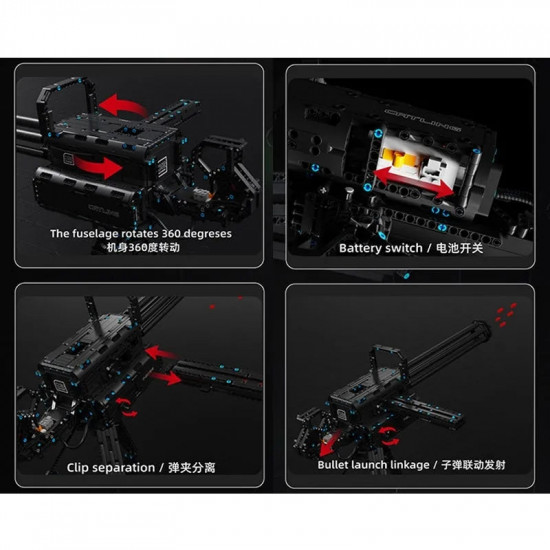 moc military gatling cannon gun weapon bricks toy t2036 moc military gatling cannon gun weapon bricks toy t2036