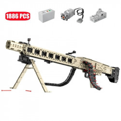 moc military mg24 electric machine gun bricks kids toys