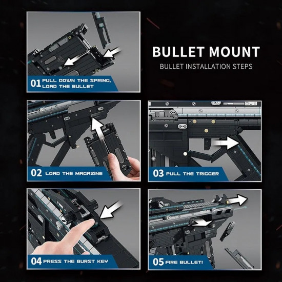moc military motorized burst smg gun bricks toys moc military motorized burst smg gun bricks toys