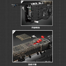 moc military motorized p90 smg gun bricks toys 14018