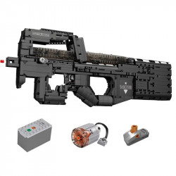 moc military motorized p90 smg gun bricks toys 14018