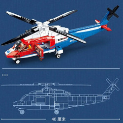 moc military sea army rescue helicopter bricks kids toys