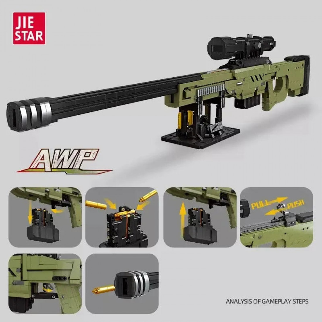 moc military super awp sniper rifle gun bricks toy 58022 - moc-military ...