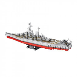 moc military uss iowa-class battleship warship bricks toys