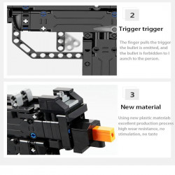 moc military weapon uzi smg gun rifle pistol bricks toy