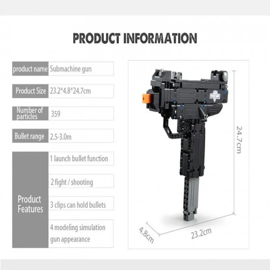 moc military weapon uzi smg gun rifle pistol bricks toy moc military weapon uzi smg gun rifle pistol bricks toy