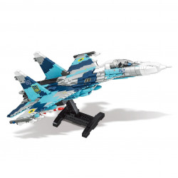 moc military ww2 aircraft su-27 fighter jet bricks toy