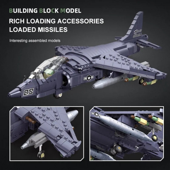 moc military ww2 av-8ii harrier attack aircraft plane bricks toys moc military ww2 av-8ii harrier attack aircraft plane bricks toys