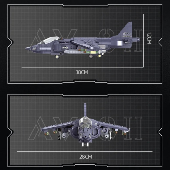 moc military ww2 av-8ii harrier attack aircraft plane bricks toys moc military ww2 av-8ii harrier attack aircraft plane bricks toys
