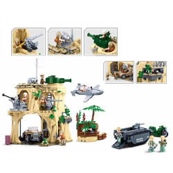 moc military ww2 battle of iwo jima army bricks toy