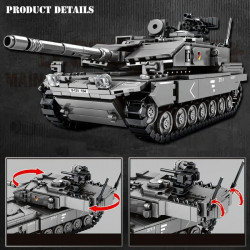 moc military ww2 german leopard 2a7 main battle tank bricks toy